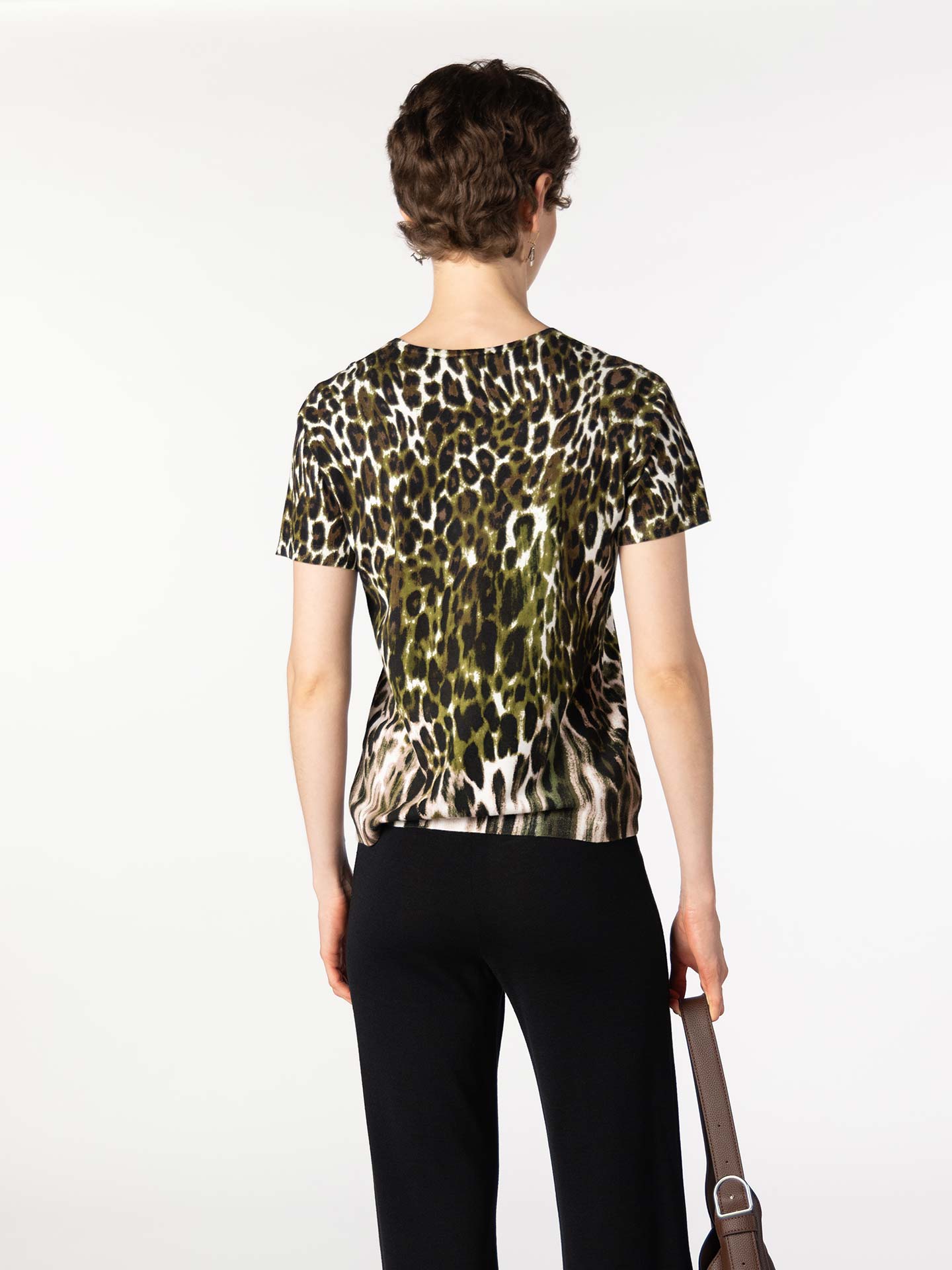 Conjunto de Duas Peças em Malha com Animal Print