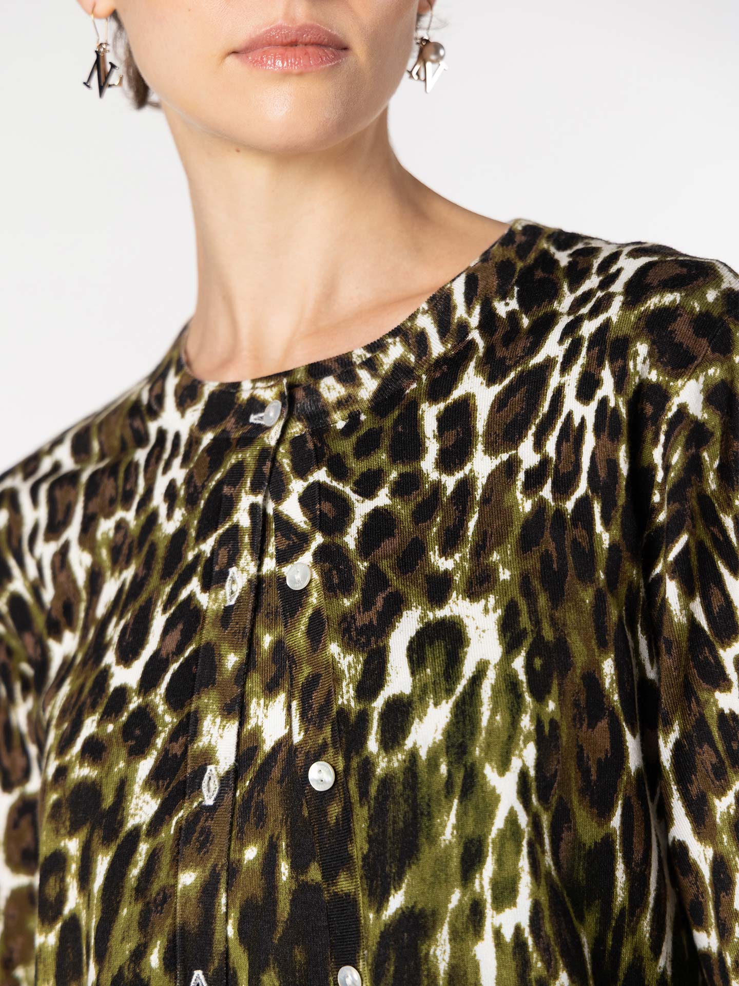 Conjunto de Duas Peças em Malha com Animal Print