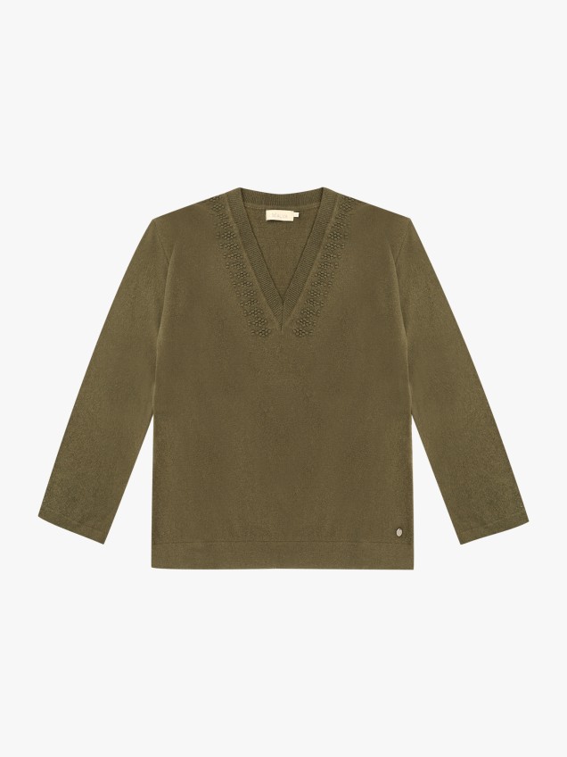 Camisola de Malha com Decote em V
