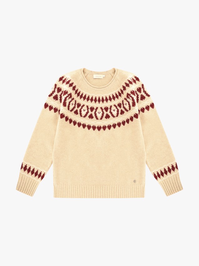 Camisola de Malha com Decote Rente