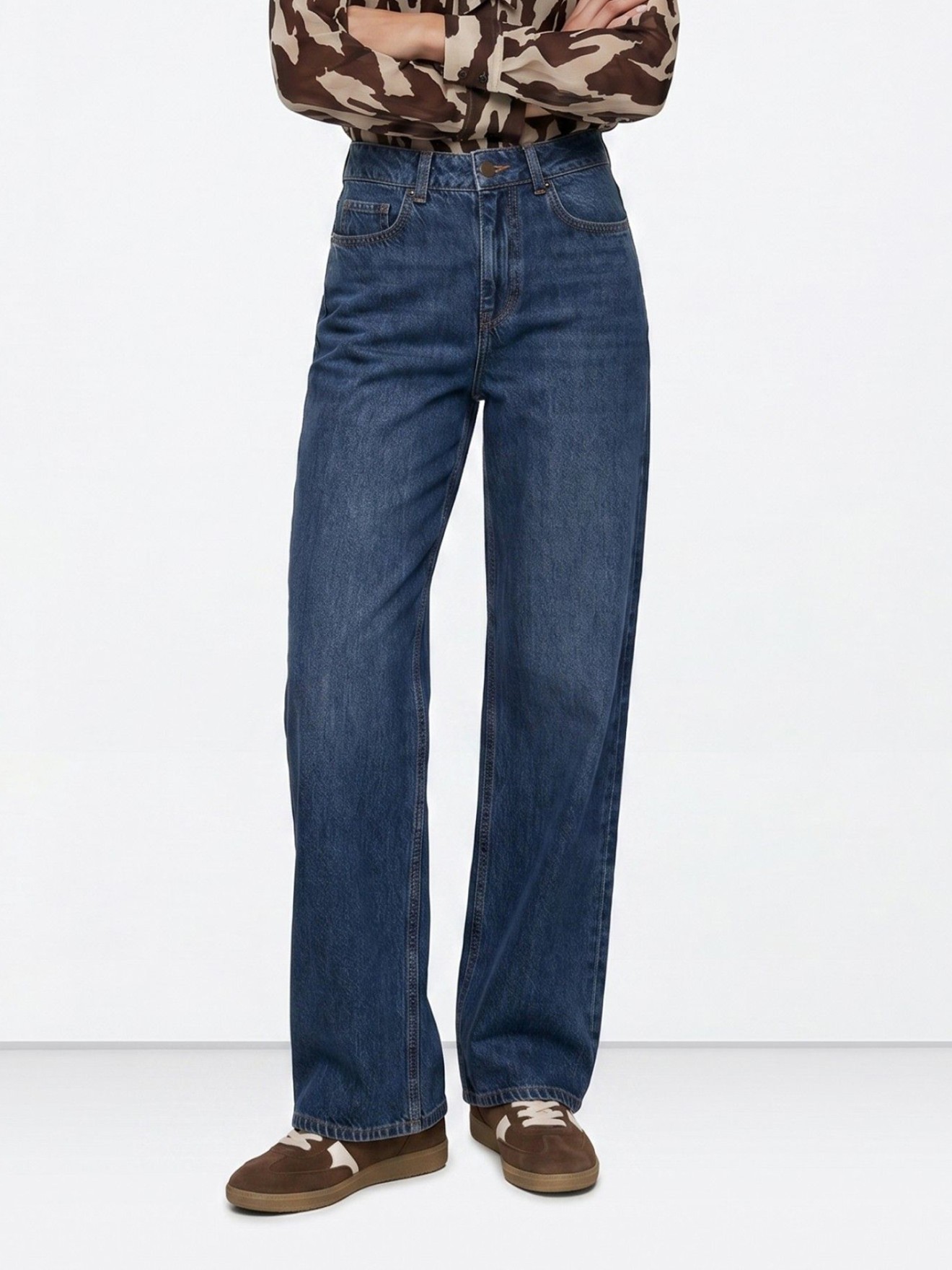 Cal�as de Ganga Wide Leg com Cintura Subida