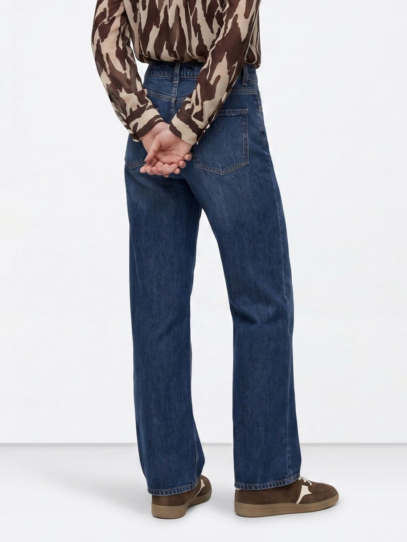 Cal�as de Ganga Wide Leg com Cintura Subida
