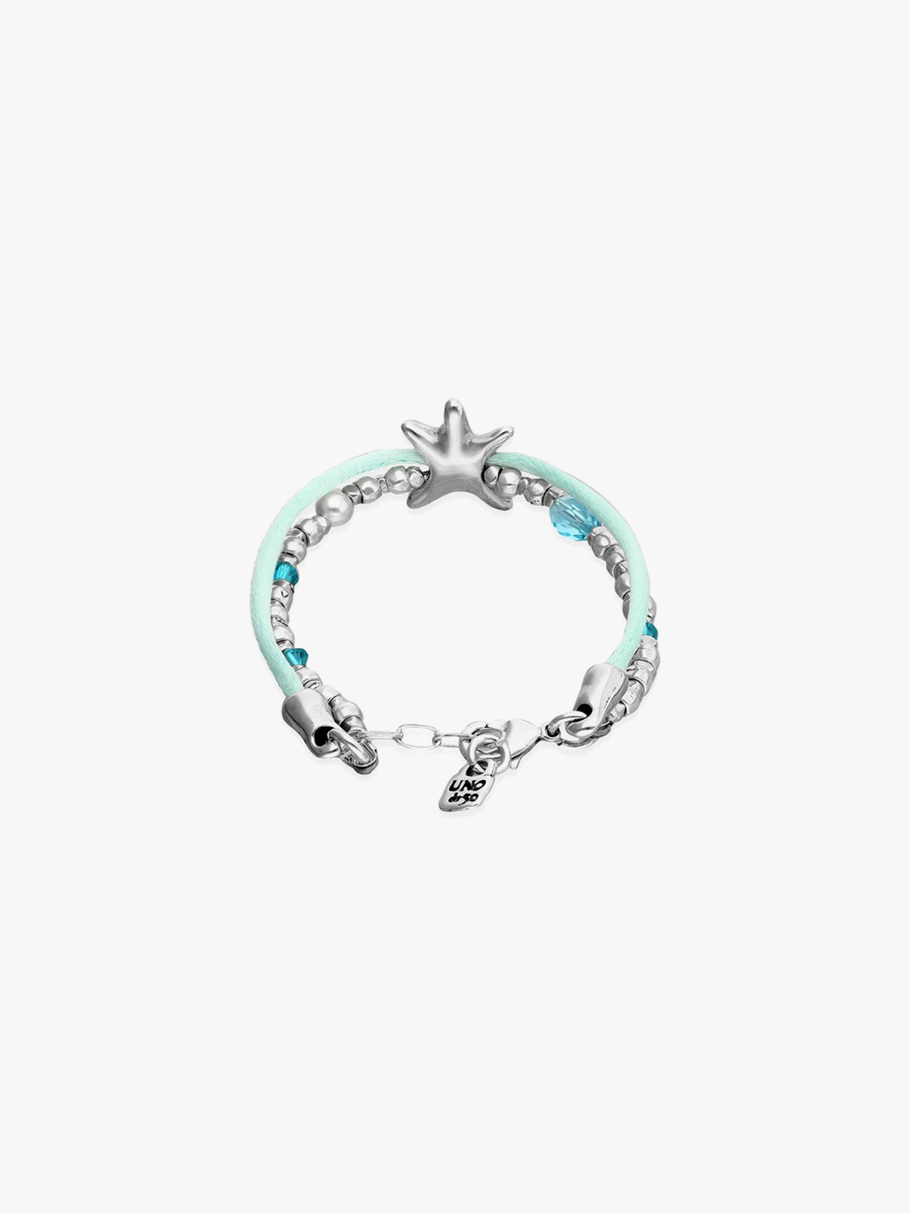 Pulseira em Fio de Seda e Metal com Prata
