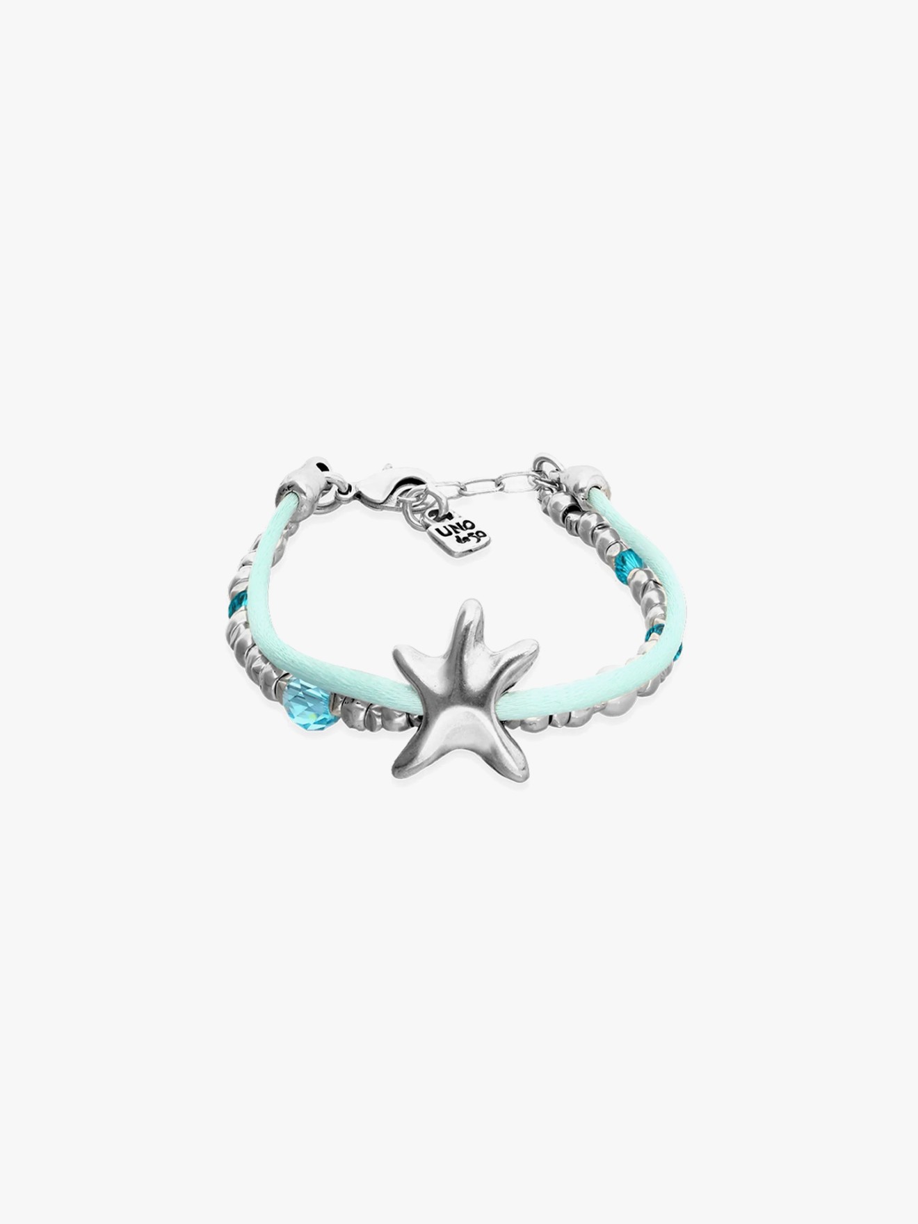 Pulseira em Fio de Seda e Metal com Prata