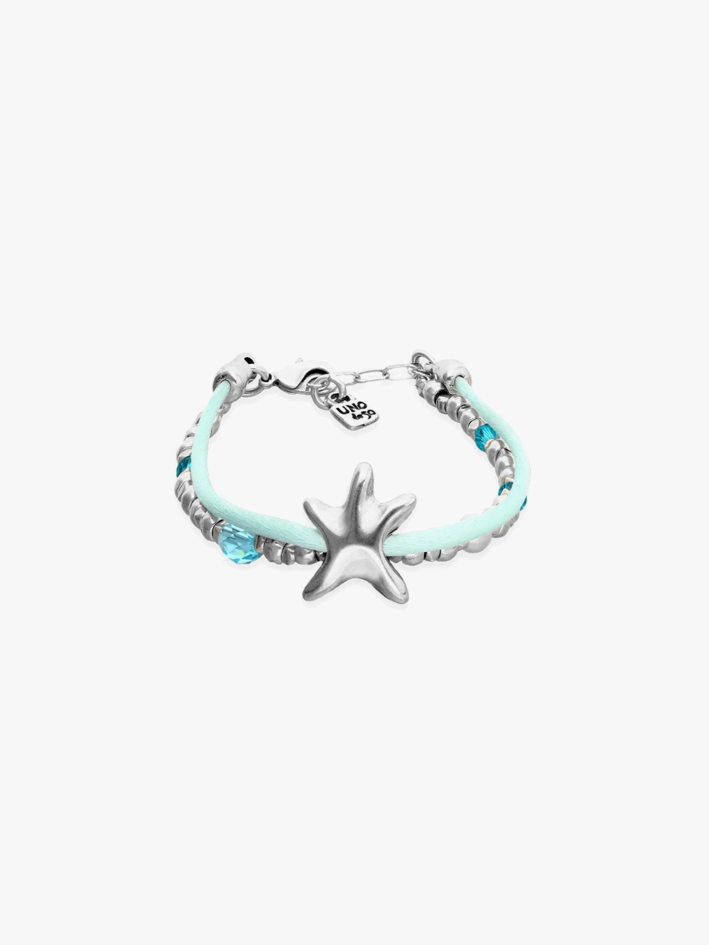 Pulseira em Fio de Seda e Metal com Prata