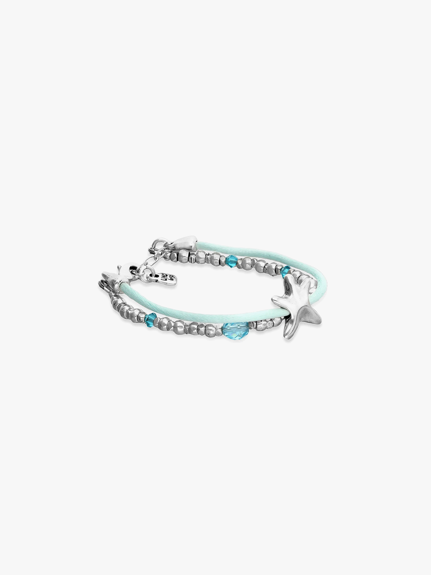 Pulseira em Fio de Seda e Metal com Prata