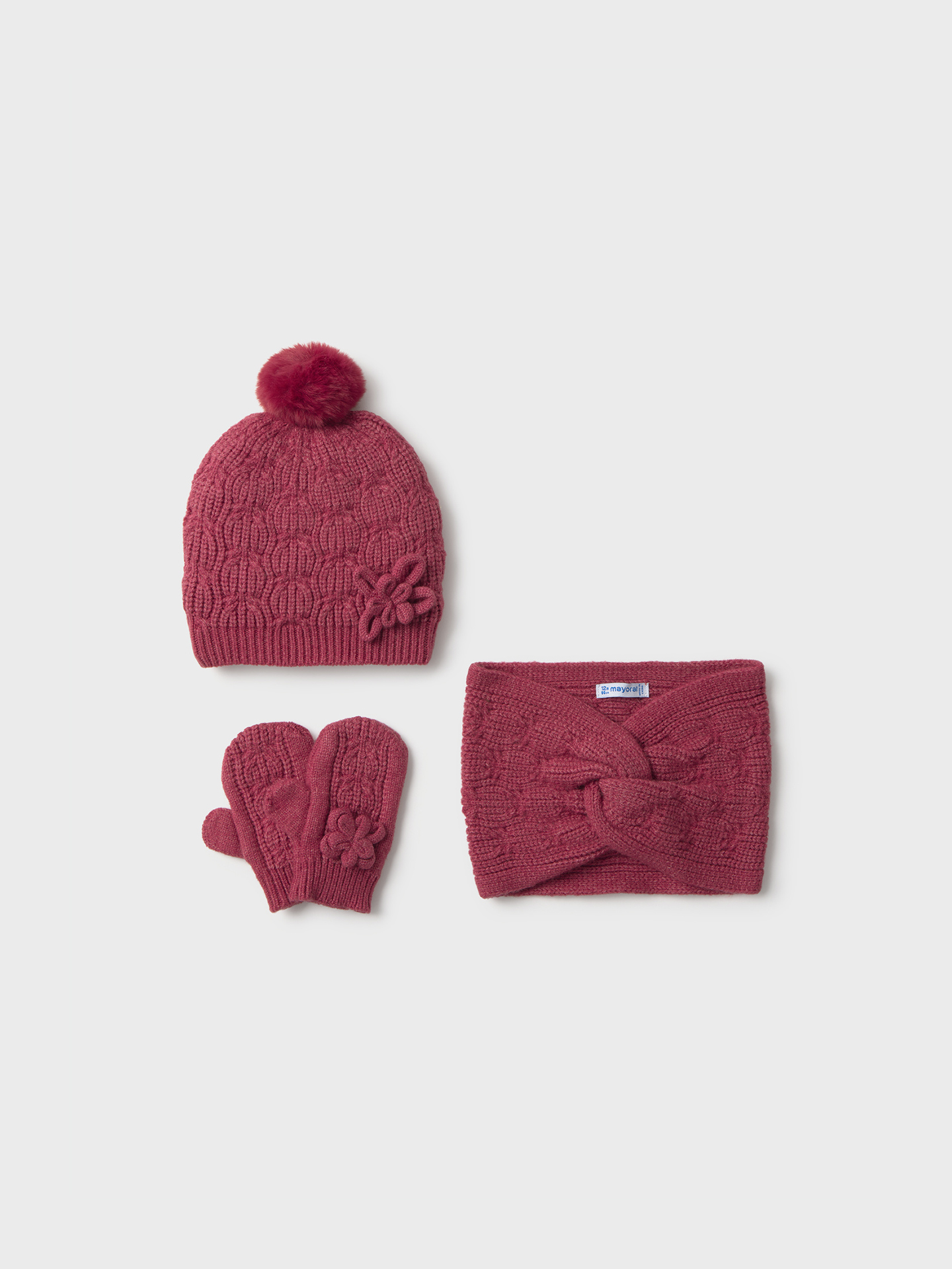 Conjunto de Gorro, Gola e Luvas em Malha