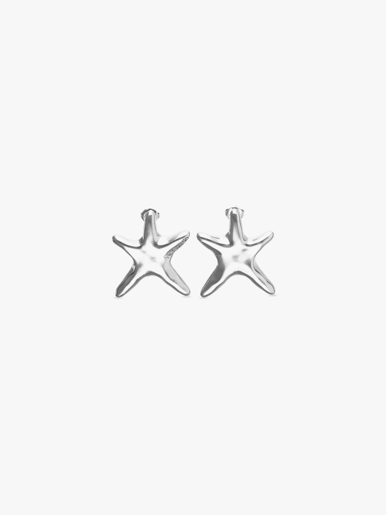 Brincos com Prata em Forma de Estrela-do-Mar