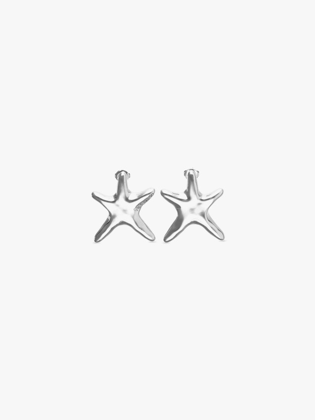 Brincos com Prata em Forma de Estrela-do-Mar
