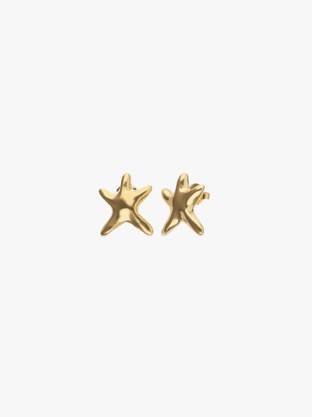 Brincos com Ouro em Forma de Estrela-do-Mar