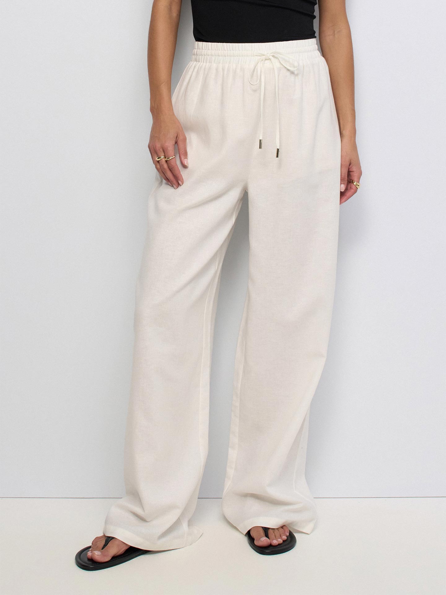 Calças Joggers com Linho