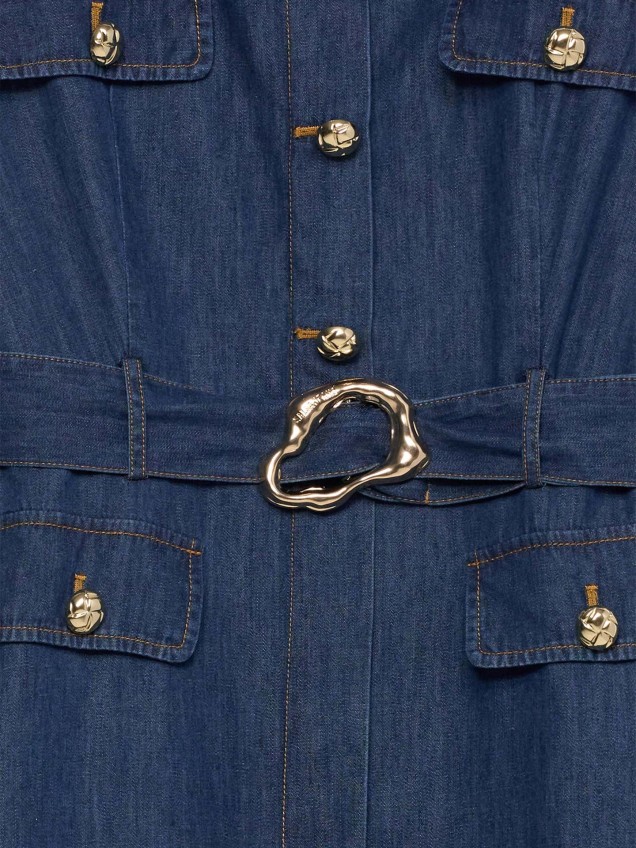 Vestido Midi em Denim