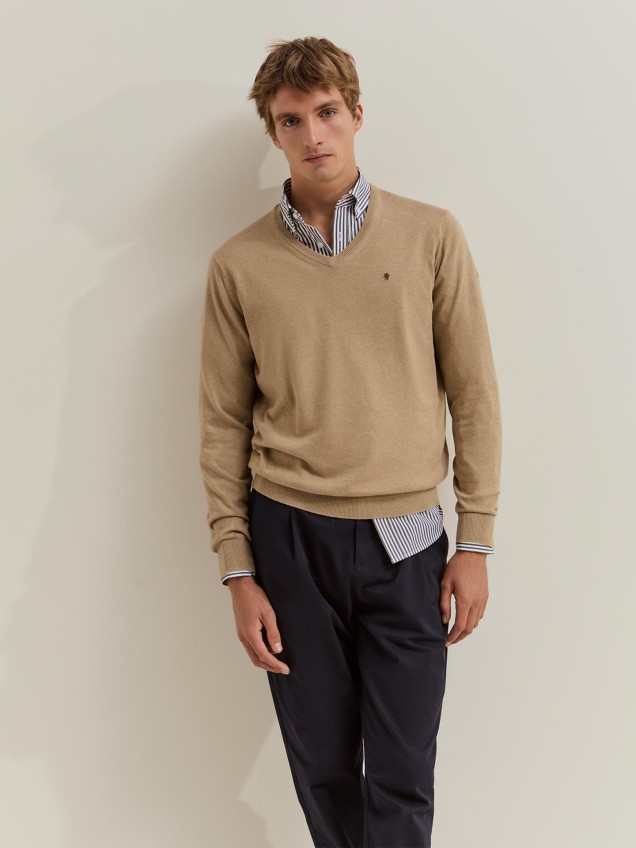 Camisola de Malha com Decote em V