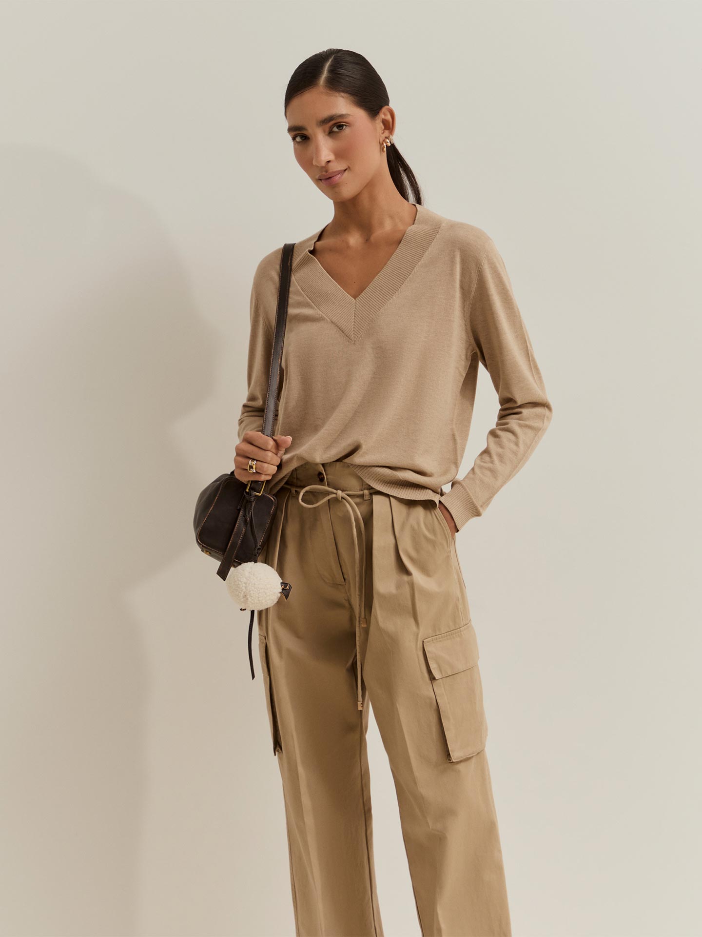 Camisola de Malha com Decote em V