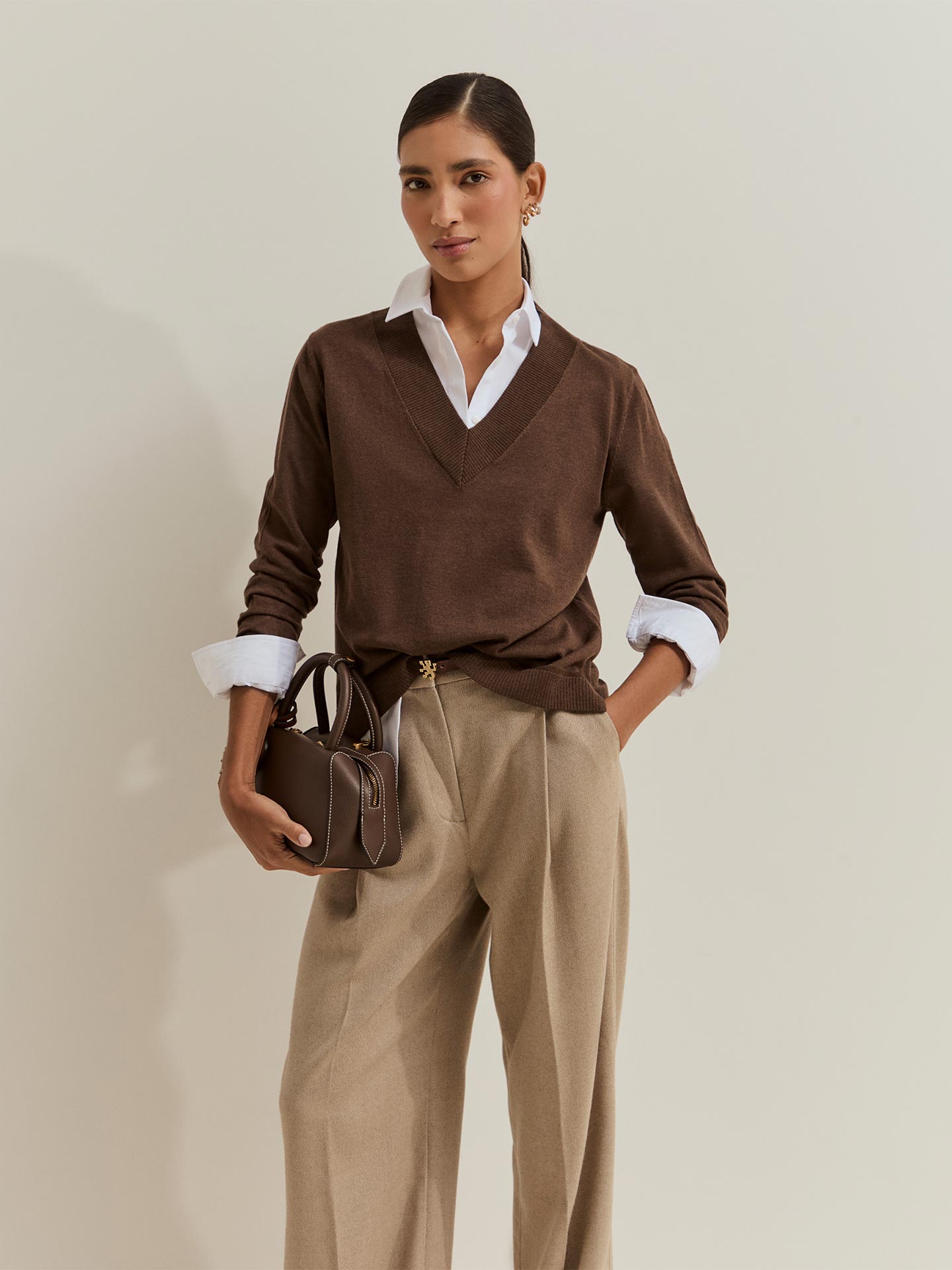 Camisola de Malha com Decote em V