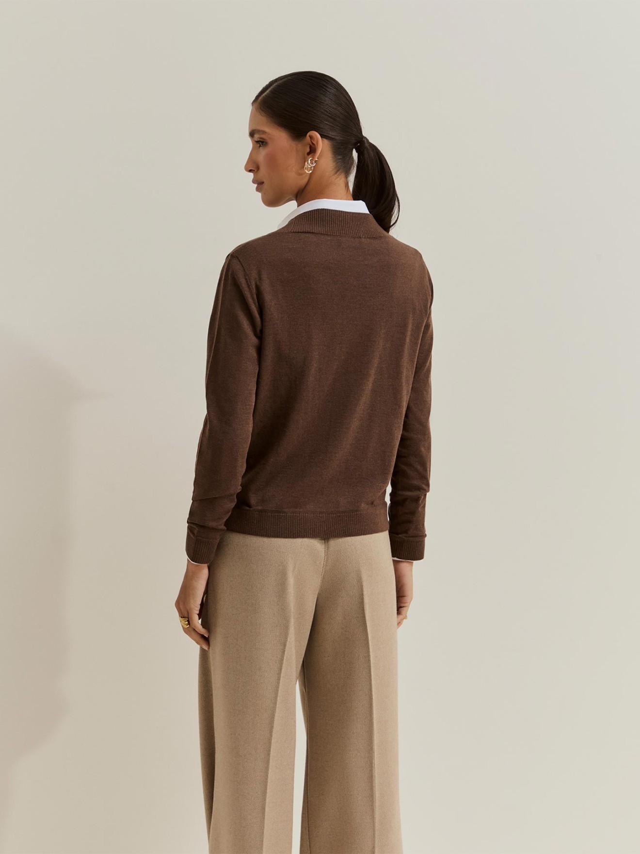 Camisola de Malha com Decote em V