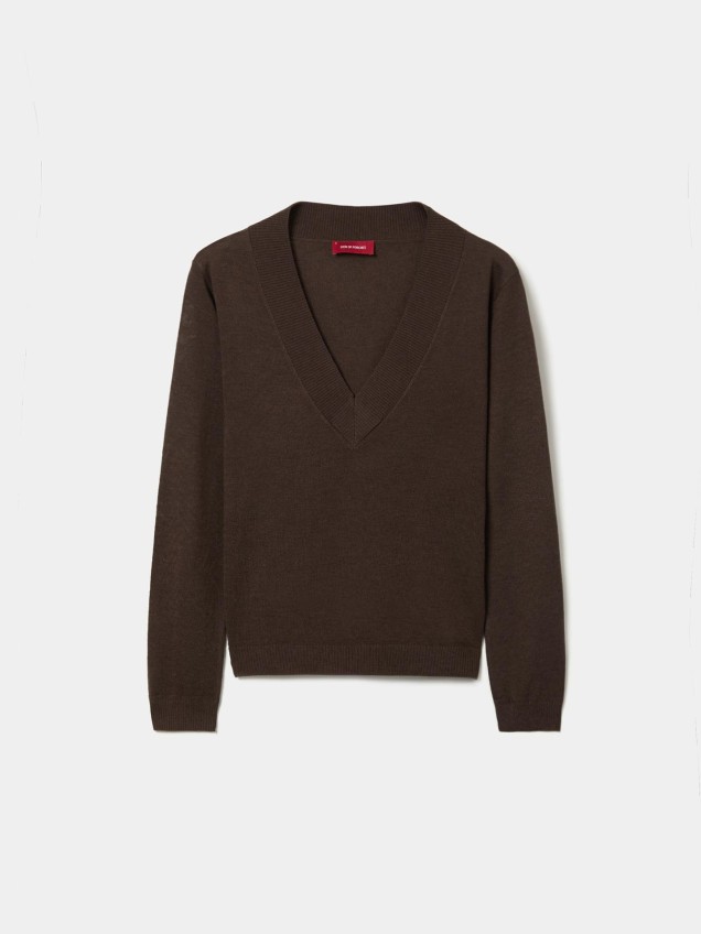 Camisola de Malha com Decote em V