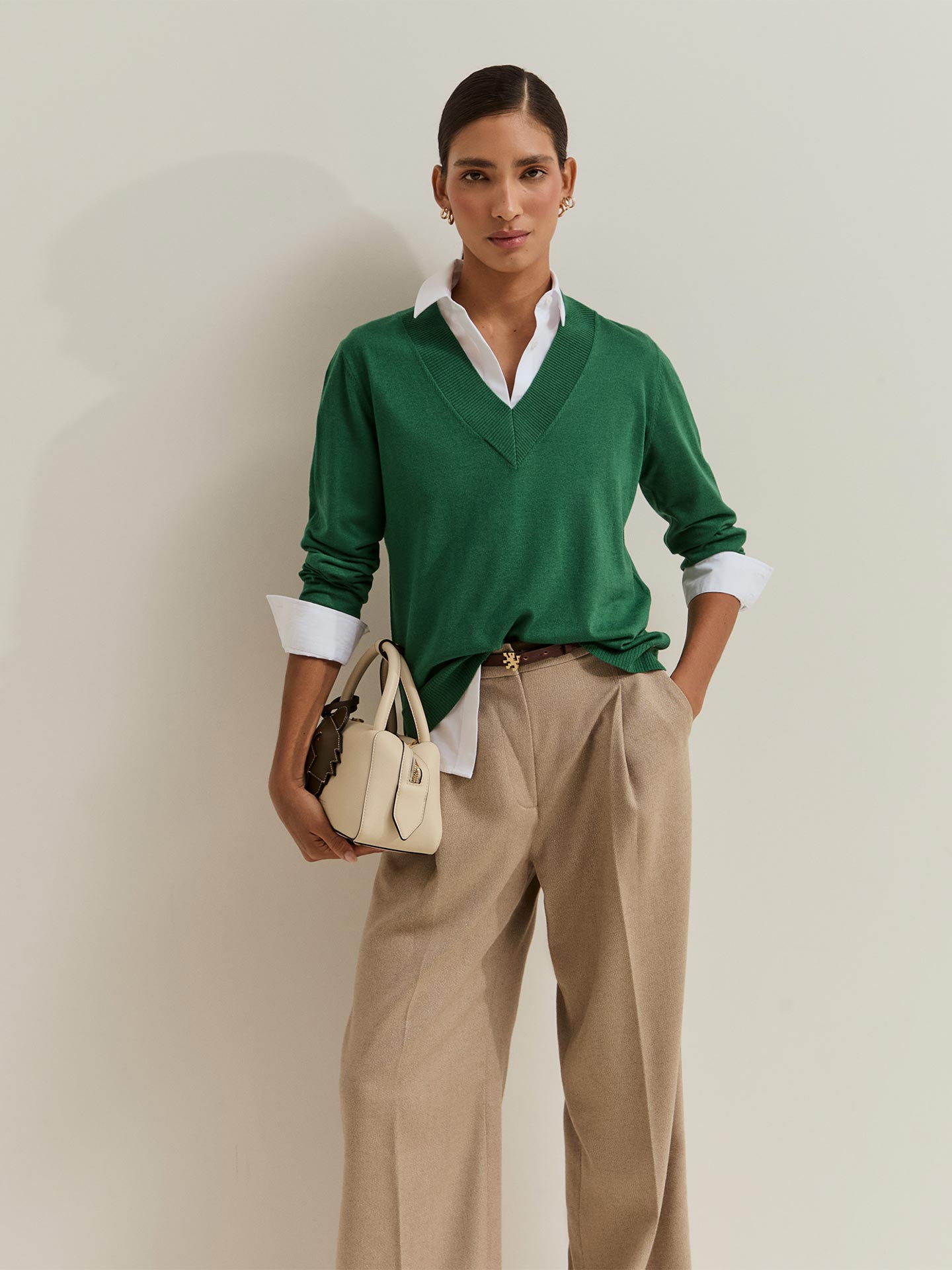 Camisola de Malha com Decote em V