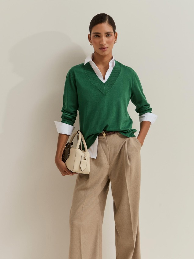 Camisola de Malha com Decote em V