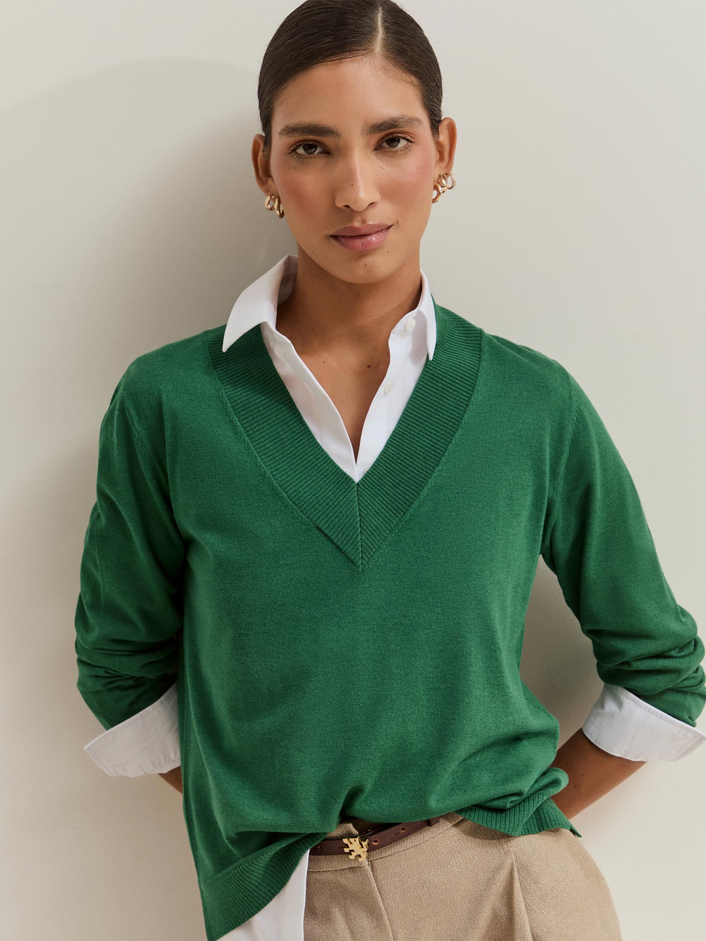 Camisola de Malha com Decote em V