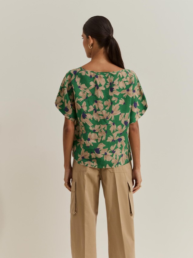 Blusa Floral em Liocel