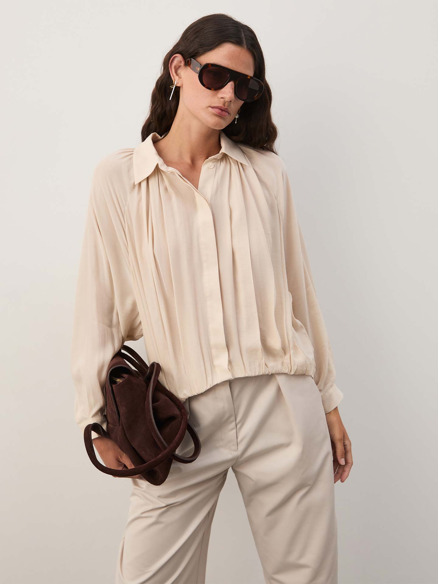 Blusa Fluida com Pregas