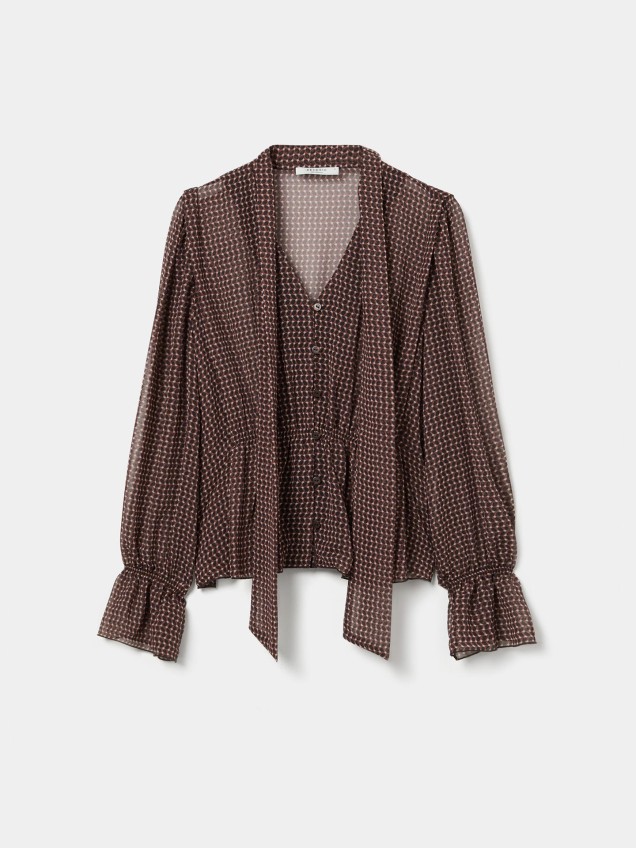 Blusa Fluida com Laçada