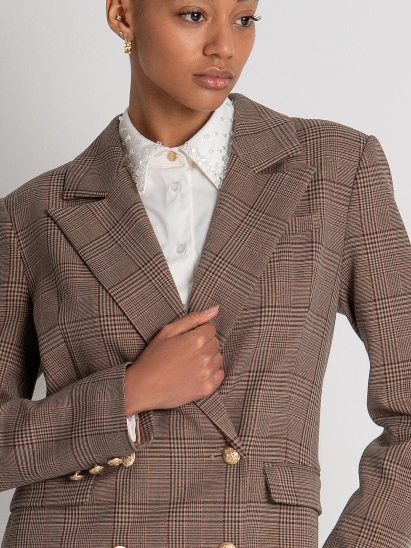 Blazer de Trespasse com Padr�o Xadrez