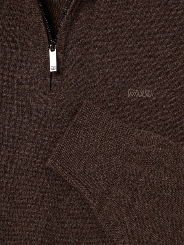 Camisola de Malha com Meio Fecho de Correr