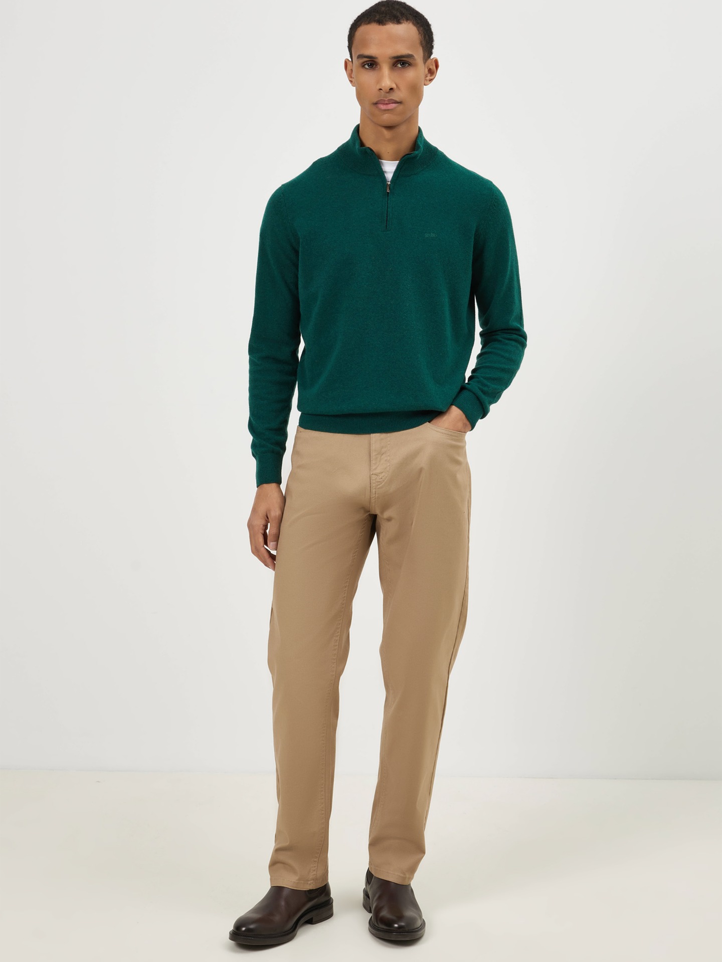 Camisola de Malha com Meio Fecho de Correr