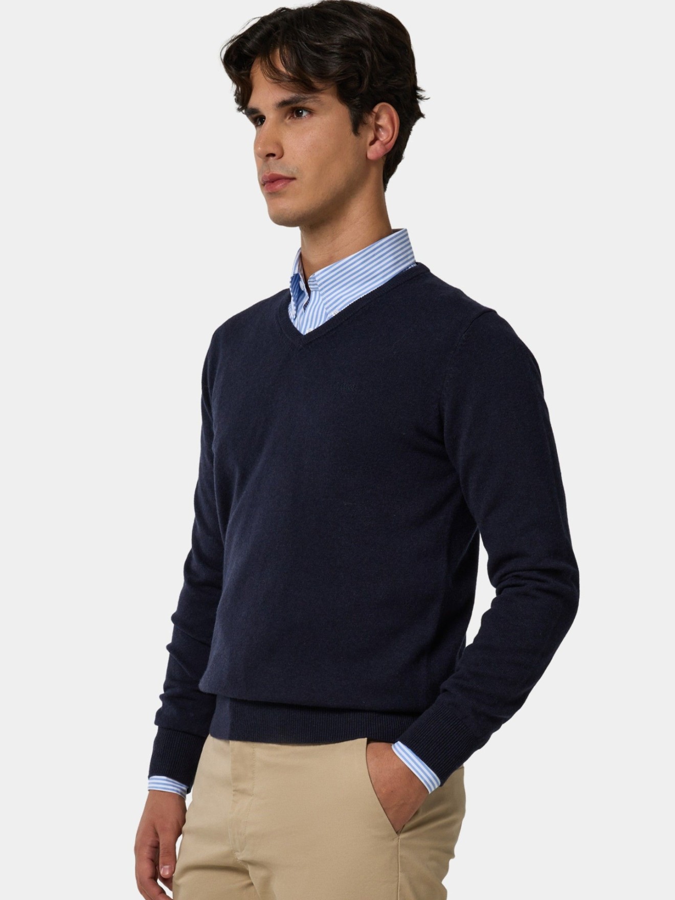 Camisola de Malha com Decote em Bico