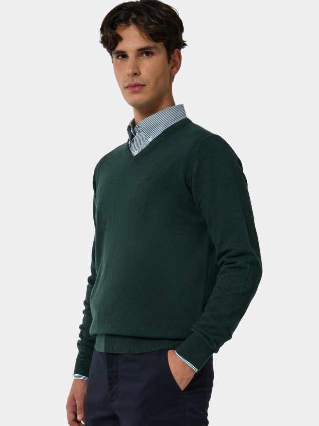 Camisola de Malha com Decote em Bico