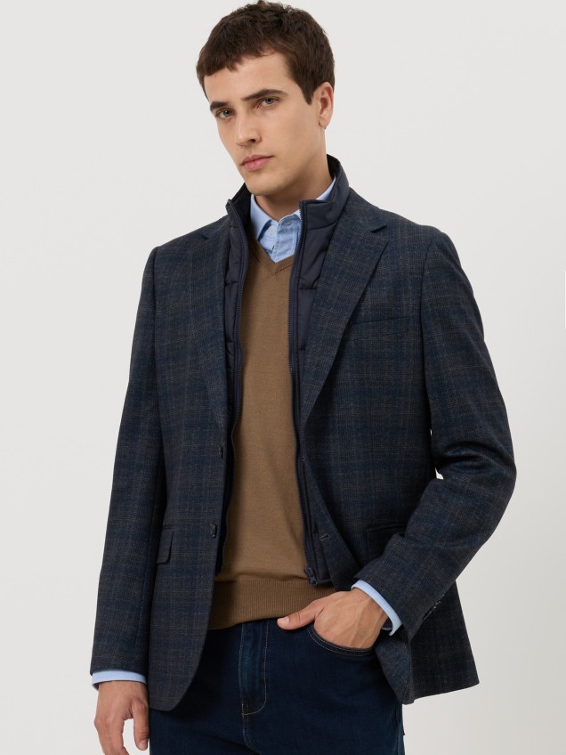 Blazer Slim Fit com Colete Interior