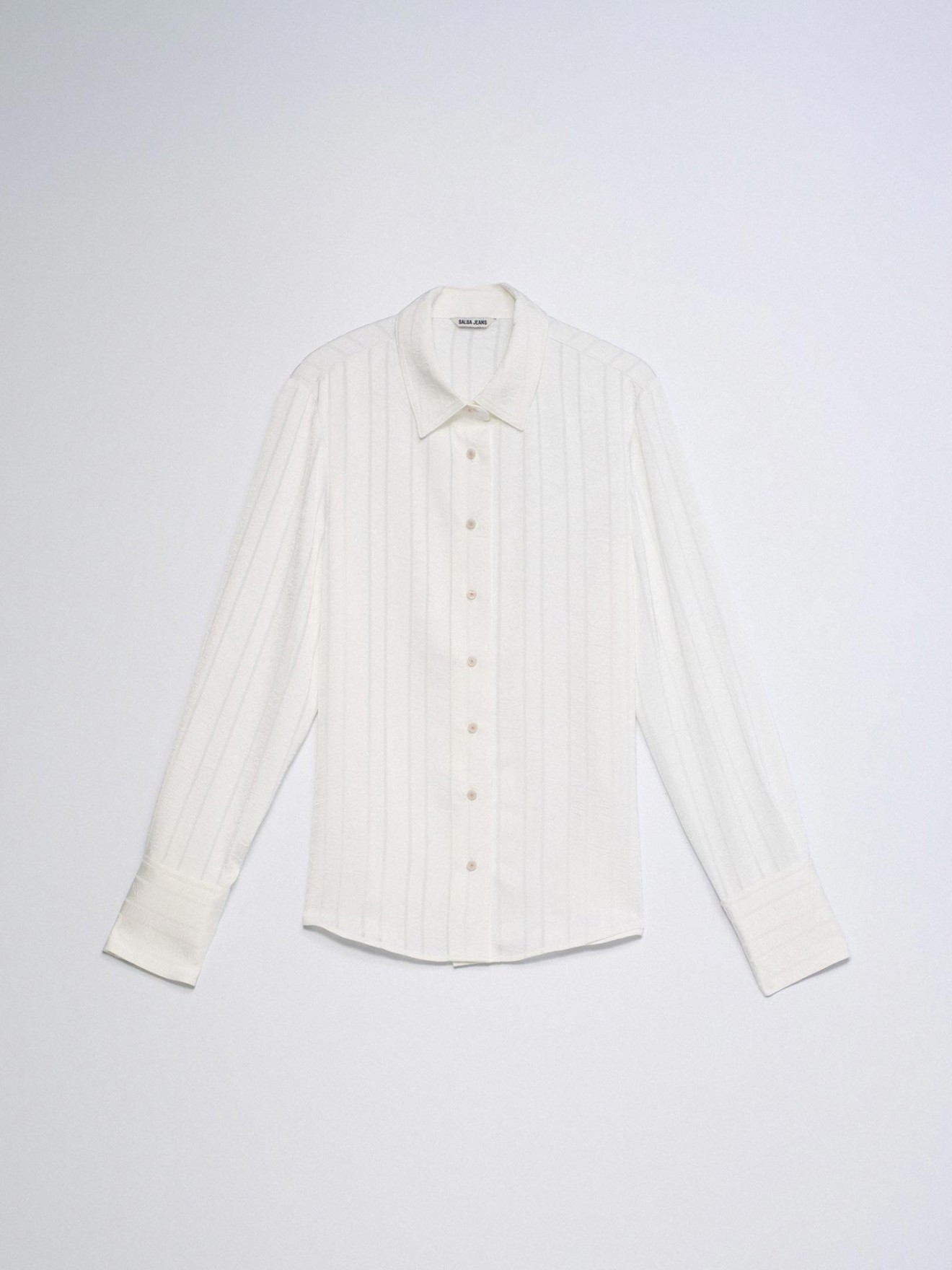 Camisa Acetinada com Riscas