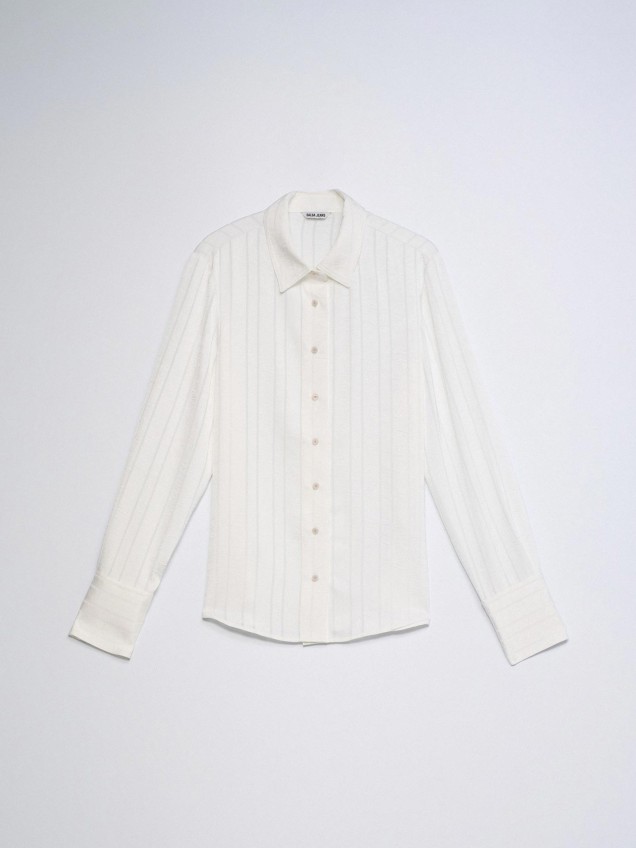 Camisa Acetinada com Riscas