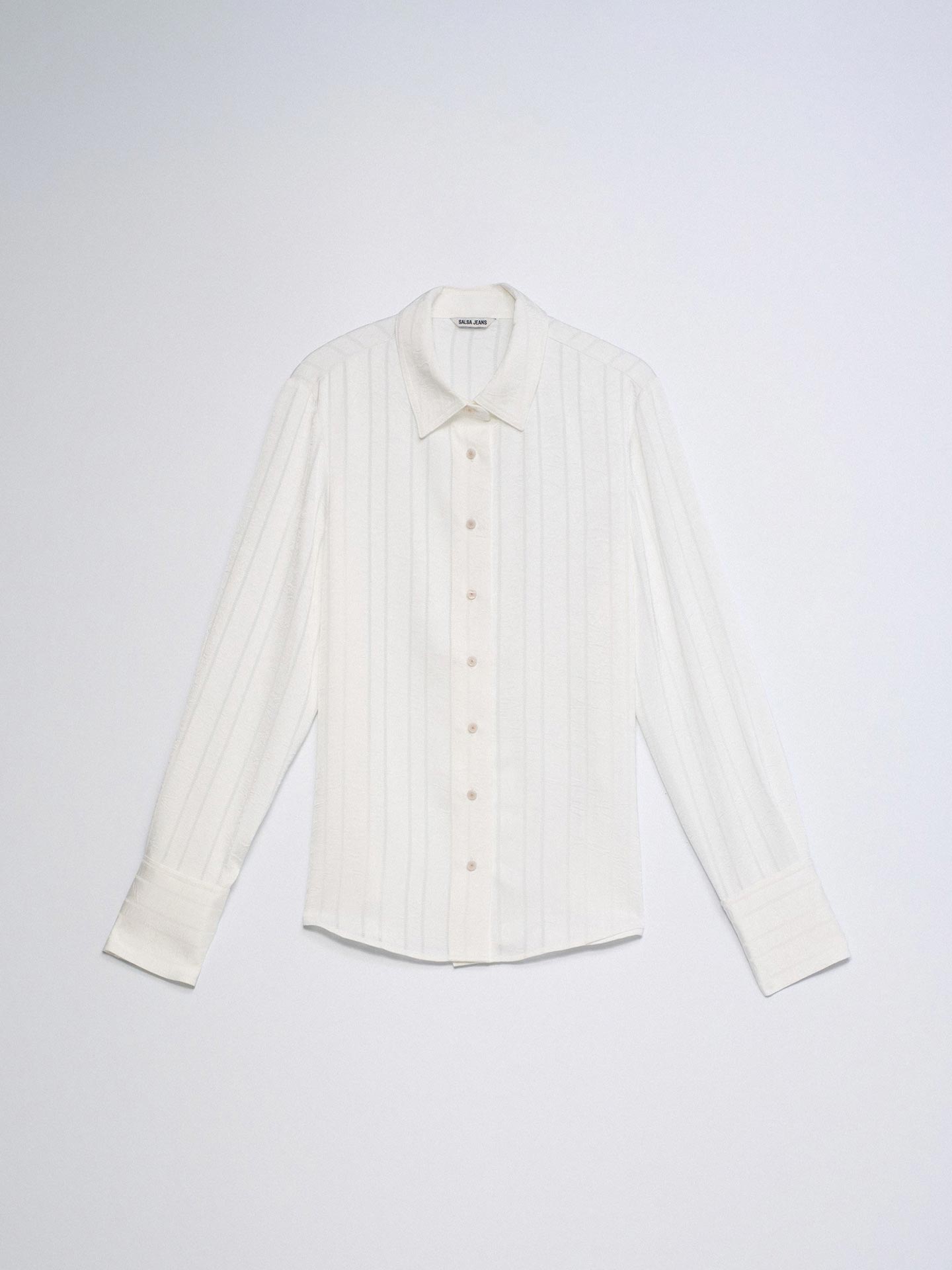 Camisa Acetinada com Riscas