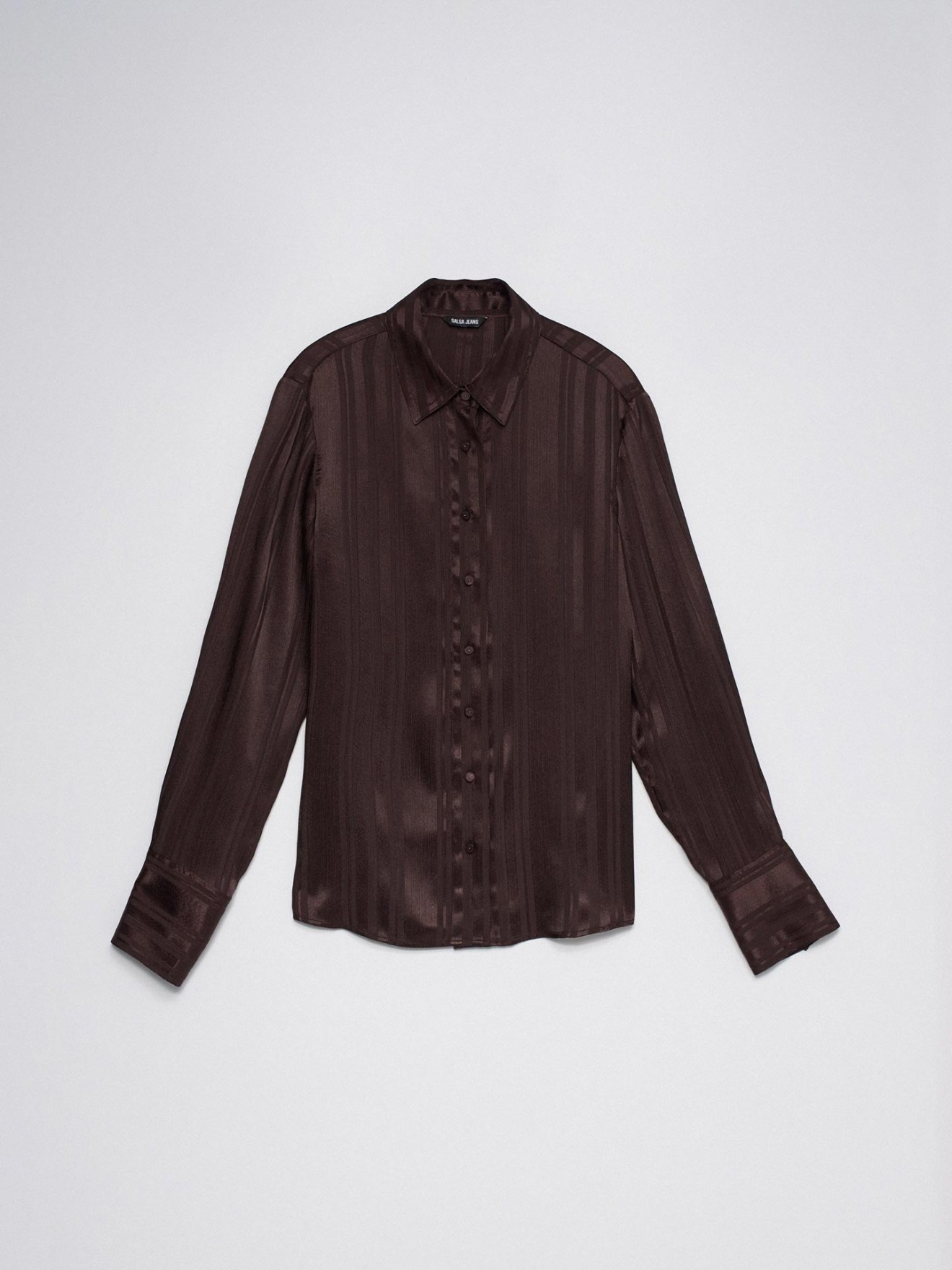Camisa Acetinada com Riscas