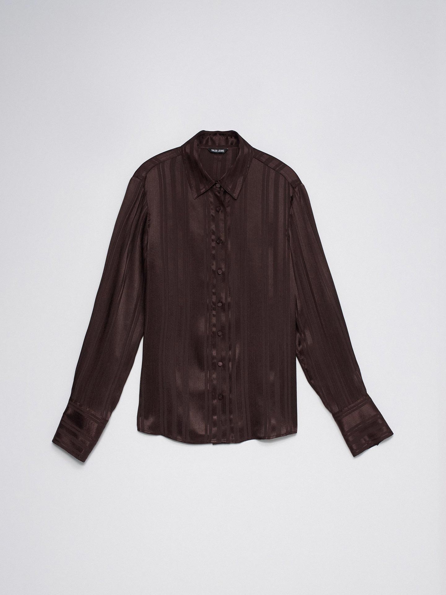 Camisa Acetinada com Riscas