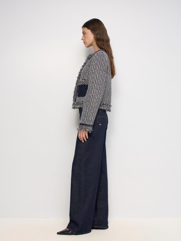 Casaco Tweed com Franjas