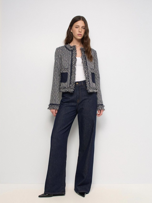 Casaco Tweed com Franjas