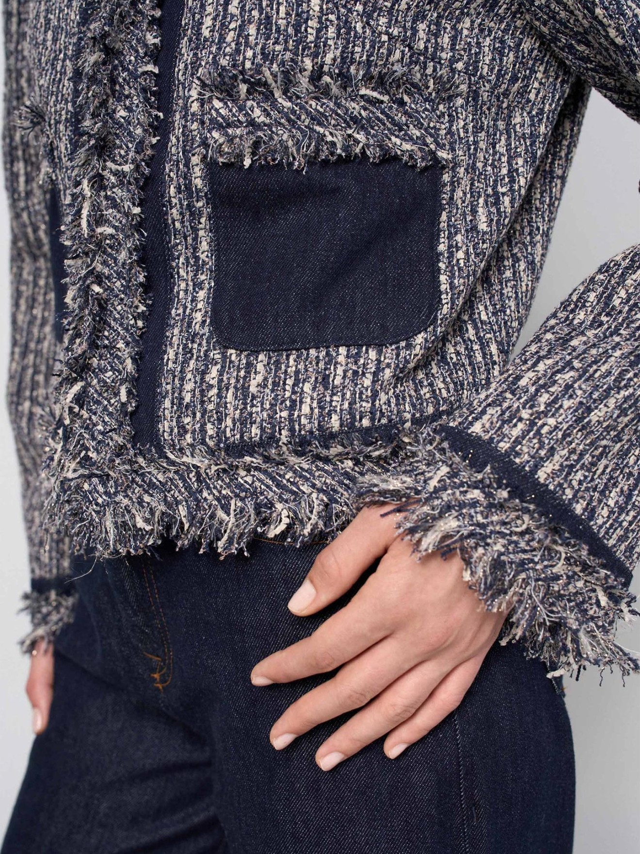 Casaco Tweed com Franjas