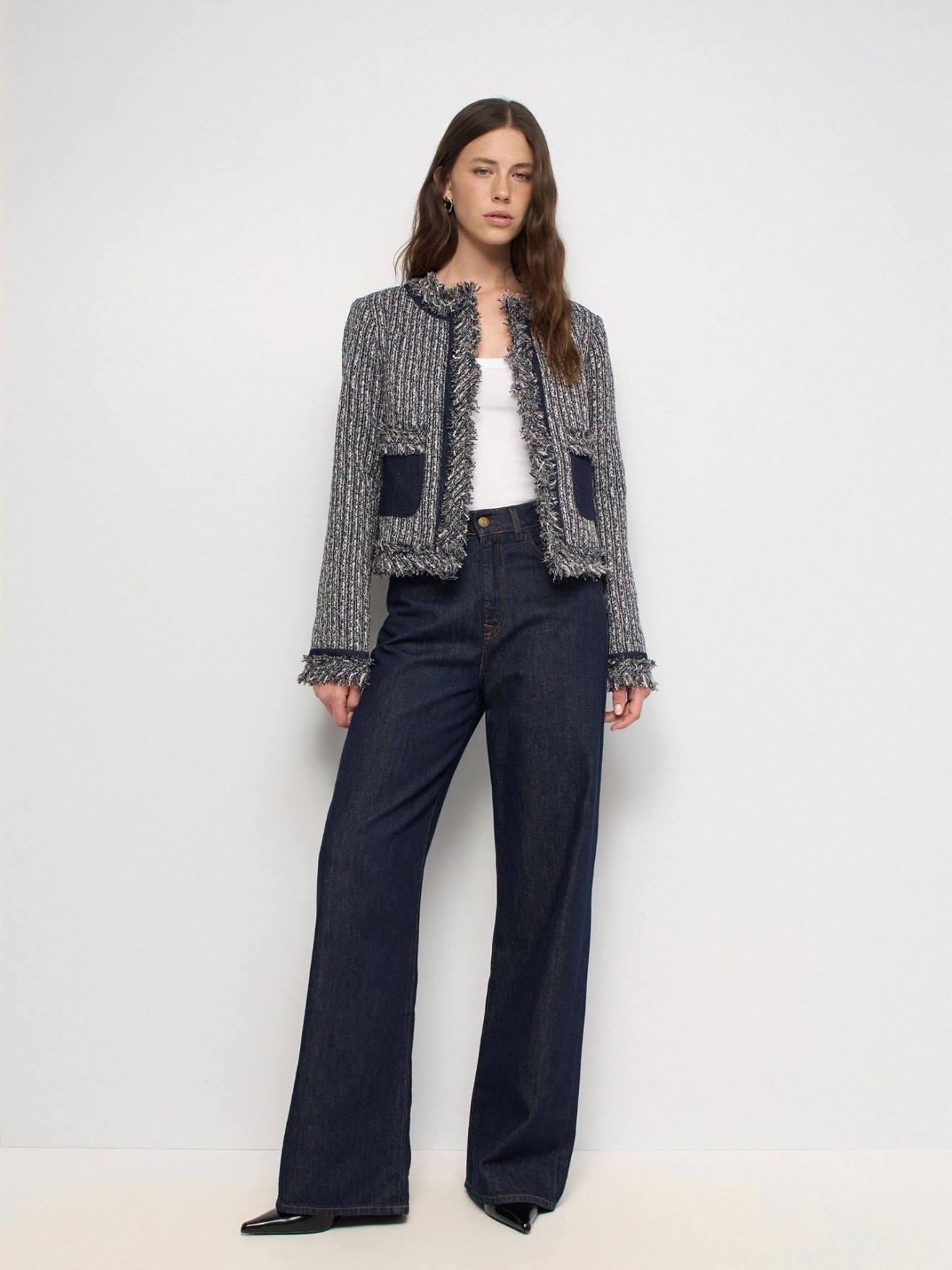 Casaco Tweed com Franjas