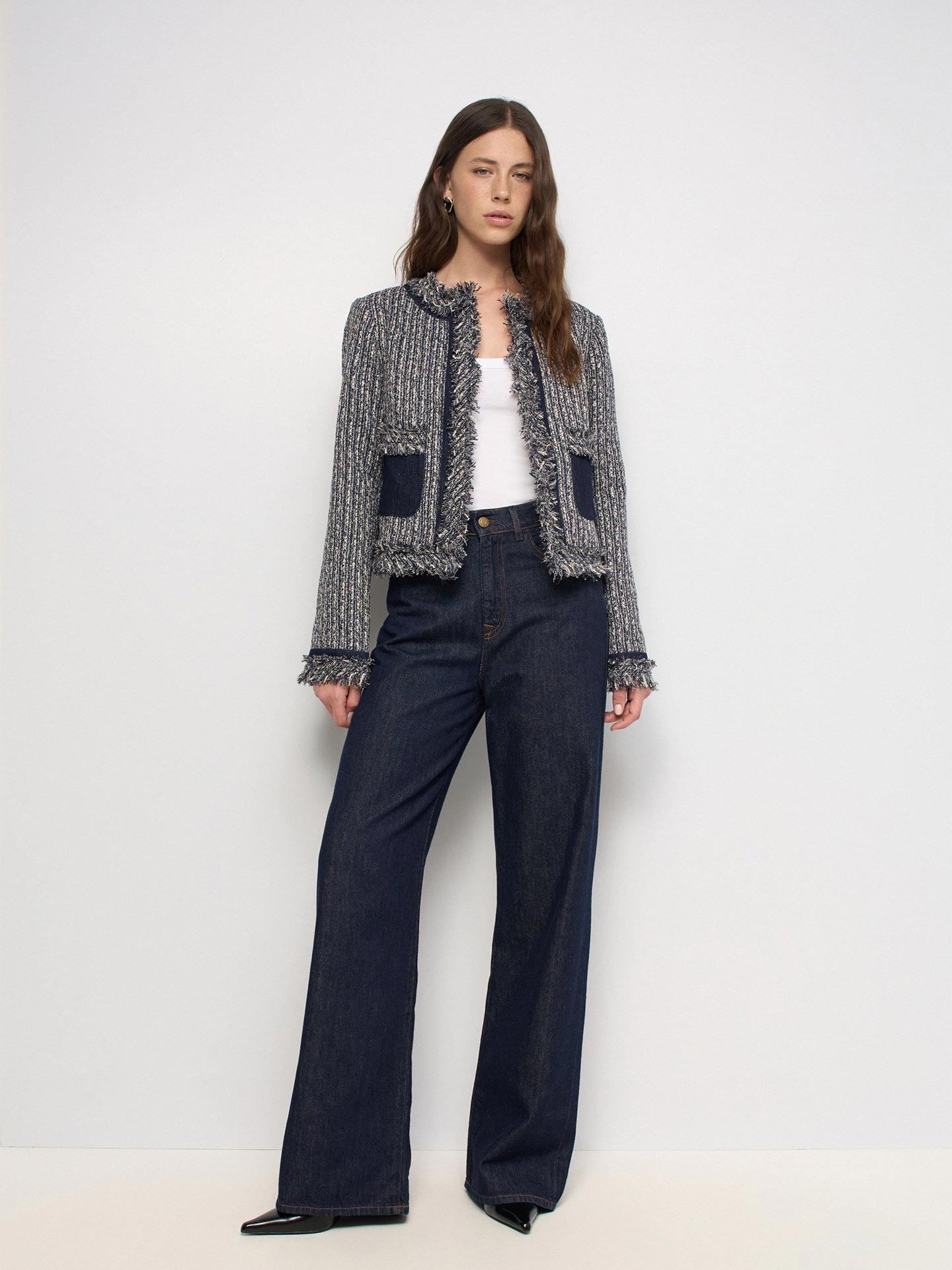 Casaco Tweed com Franjas