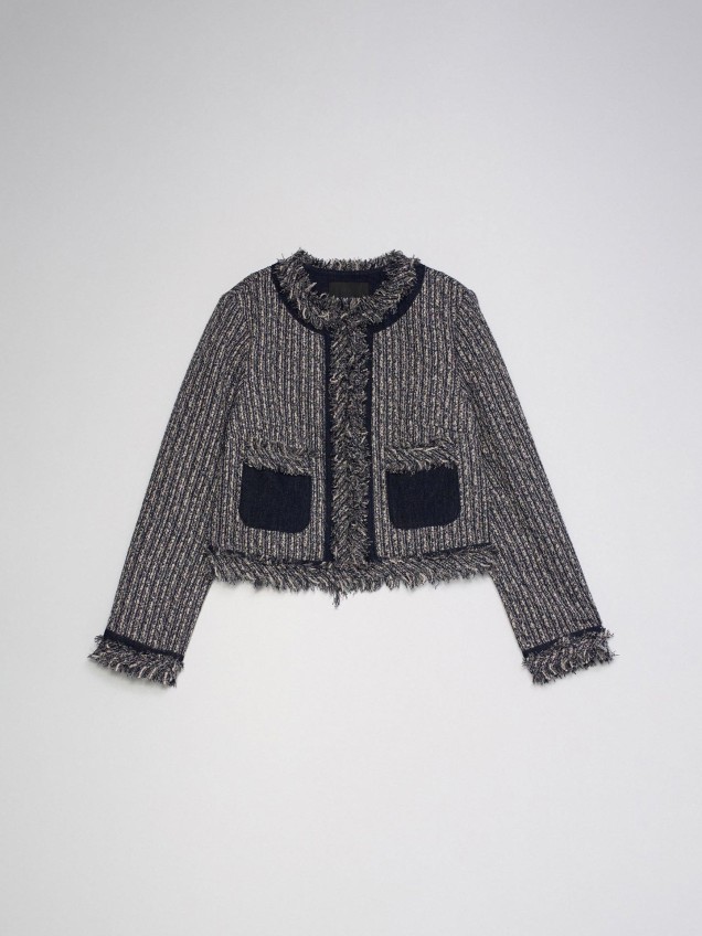Casaco Tweed com Franjas