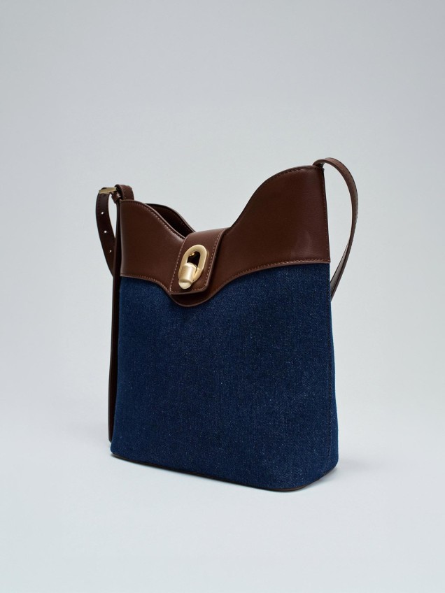 Mala Tote em Denim e Polipele