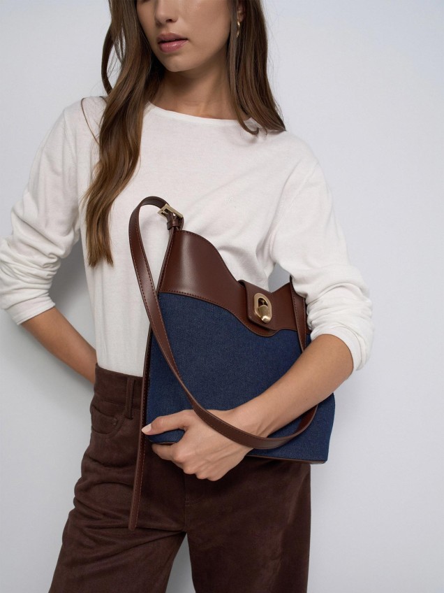Mala Tote em Denim e Polipele