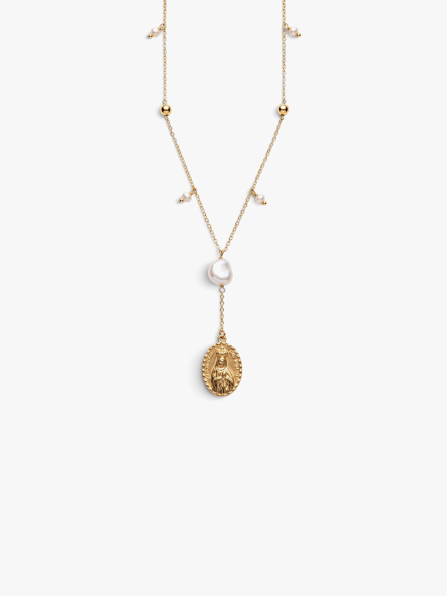 Colar em Prata com Medalha e P�rola