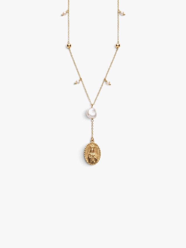 Colar em Prata com Medalha e Pérola