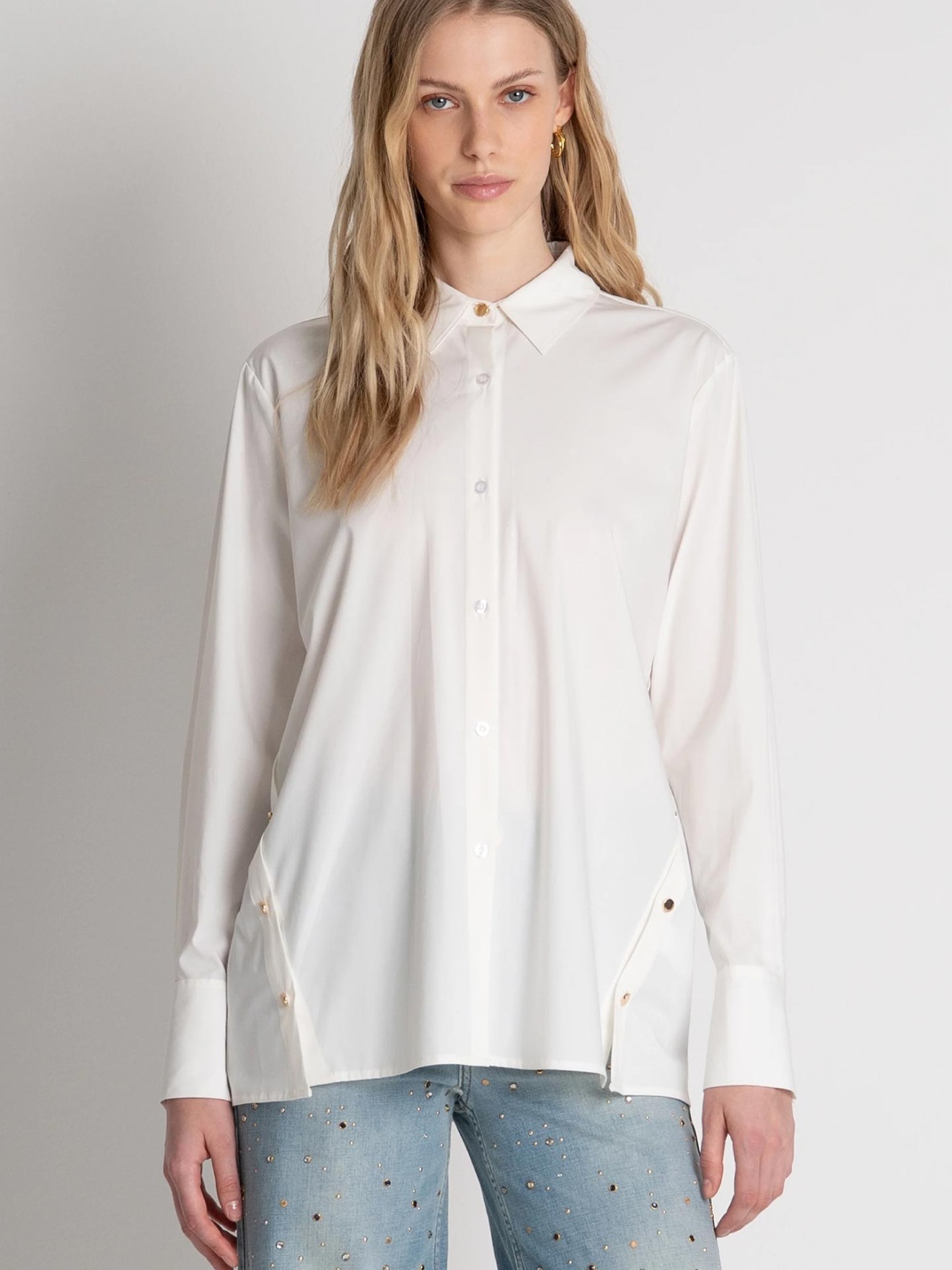 Camisa Oversize com Bot�es