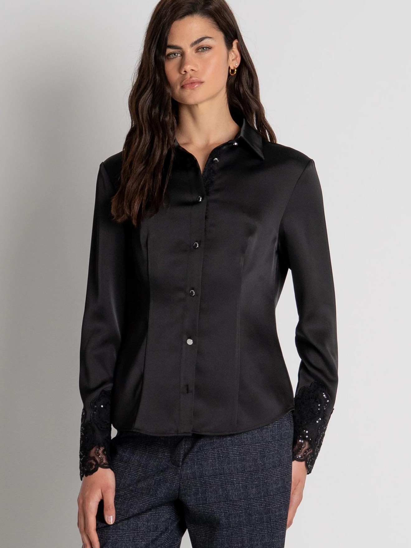 Camisa Slim Fit em Cetim
